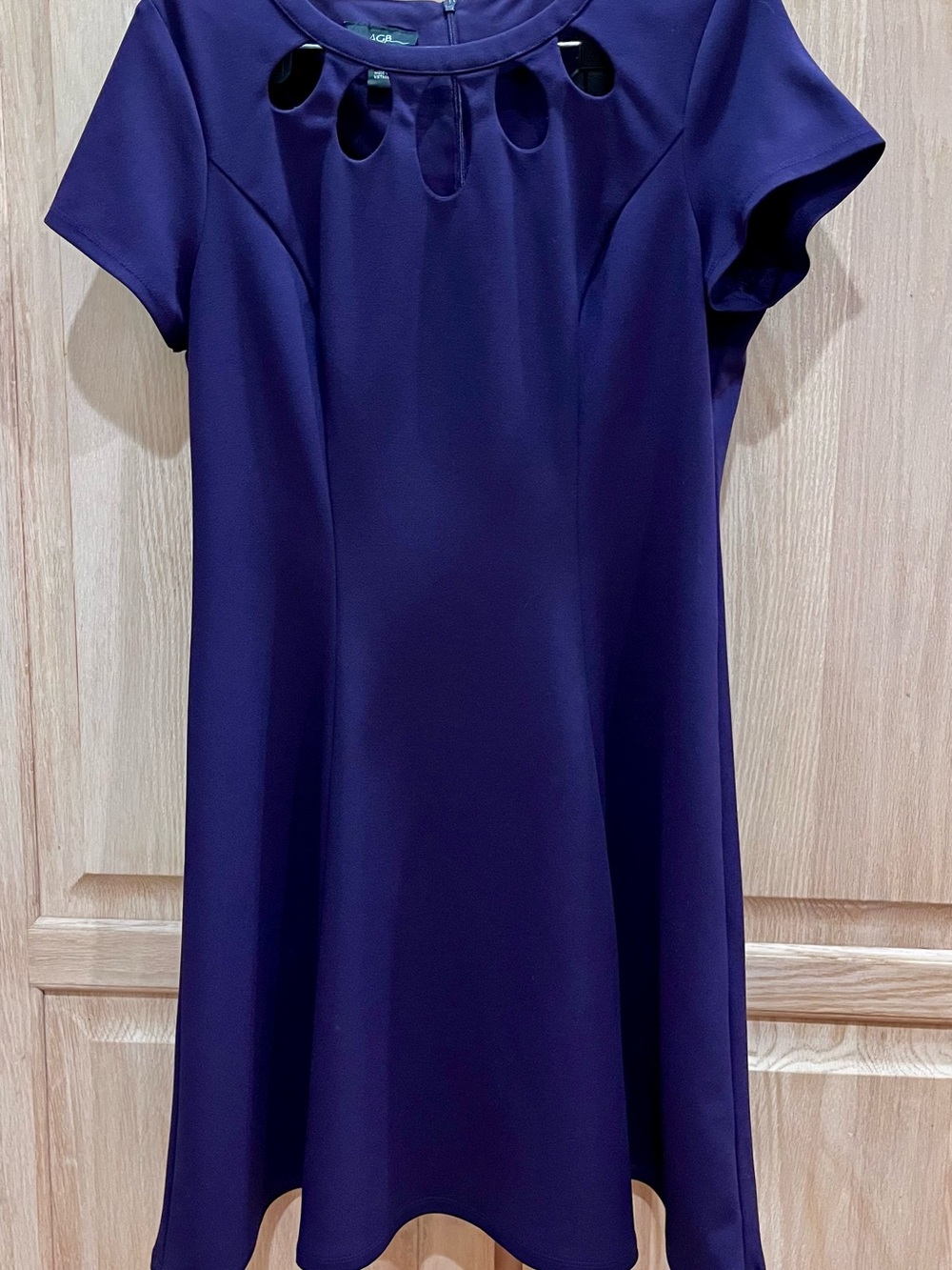 AGB Deep Purple Dress with Keyhole Detail